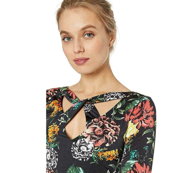 Guess Laurena Floral-Print Keyhole Romper S - Picture 4 of 8